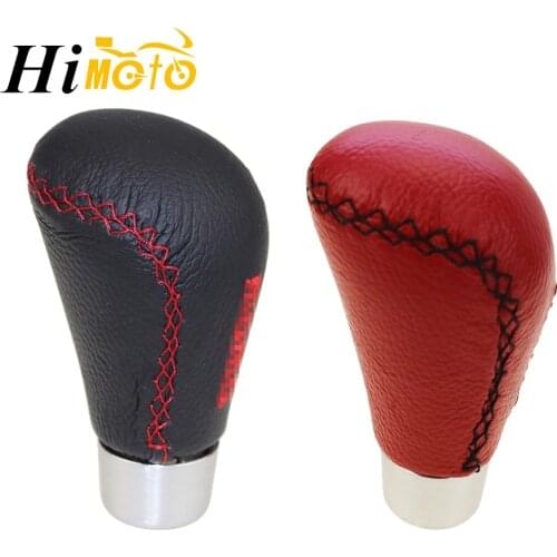 Universal Black Red Leather Car Manual Automatic Transmission Gear Shift Knob Shifter Lever For Acura Volkswagen Infiniti Volvo