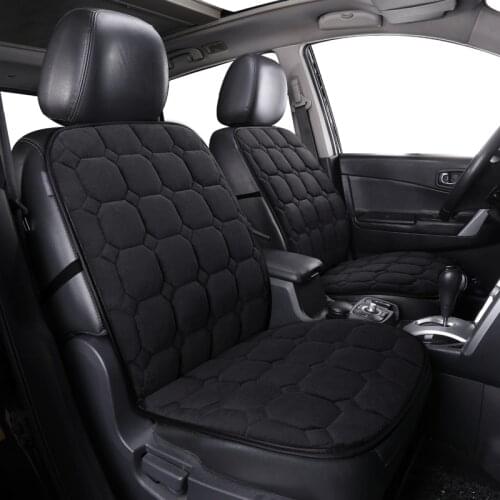 Winter Car Seat Cover Car Front Seat Cushion With Backrest Non-slip Short Plush Warm Chair Auto Seat Cushion Protector Mat Pad