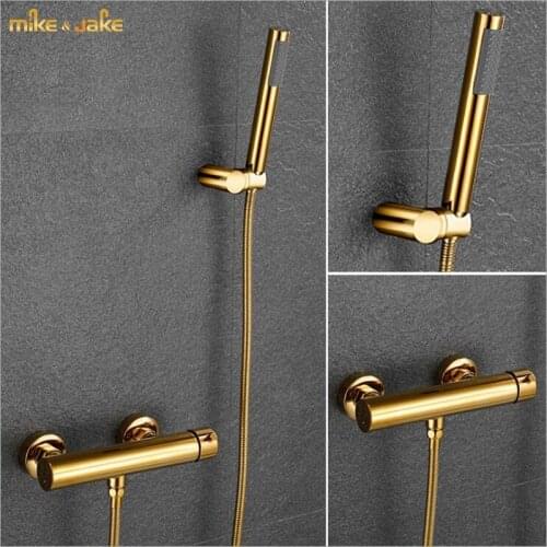 Bathroom gold bathtub faucet hot and cold shower mixer golden bath crane tap Bathroom gold shower wall faucet