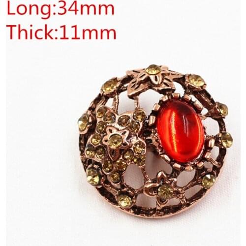 1651818,1pcs/Lot 34mm Rhinestone pearl inlaid metal buttons flower Clothing accessories Jewelry Accessories diy