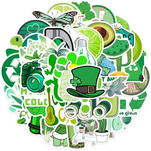 25/50PCSFashion Photography Green Style Graffiti Stickers Waterproof Cool Girl Stickers For Skateboard Laptop Suitcase Decal Toy