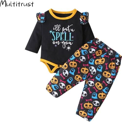 2020 Autumn Toddler Kids Boys Girls Clothes Sets Letter Print Long Sleeve Bodysuit Tops +Pants +Hats 3pcs