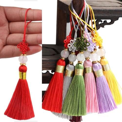 2pcs/lot jade beads Tassel Chinese knot Silk Tassels DIY Crafts Gift jewelry Making earrings accessories Clothing Pendant Decor
