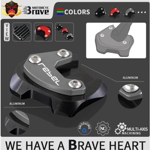 Motorcycle Accessories Kickstand Side Stand Extension Enlarger Plate Pad for Honda CMX Rebel 500 300 CMX300 CMX500 2017 - 2021