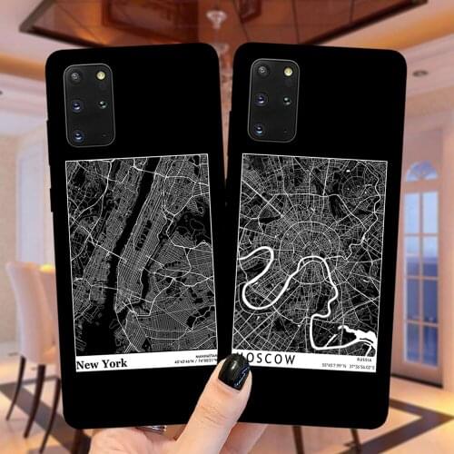MOSCOW Travel Country Sketch City Map Phone Case For Samsung S20 S8 S9 S10 Plus S10E Note 20 Ultra 10 Lite Soft Silicone Cover