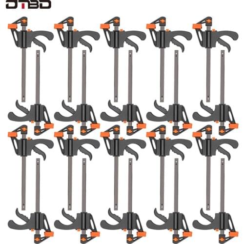 20pc 4 Inch Clip Quick Ratchet Release Speed Squeeze Wood Working Work Bar F Clamp Clip Kit Spreader Gadget Tools DIY Hand Tool