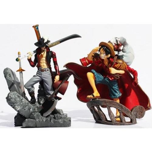 One Piece Luffy Dracule Mihawk PVC Action Figure toy Anime Free Shipping