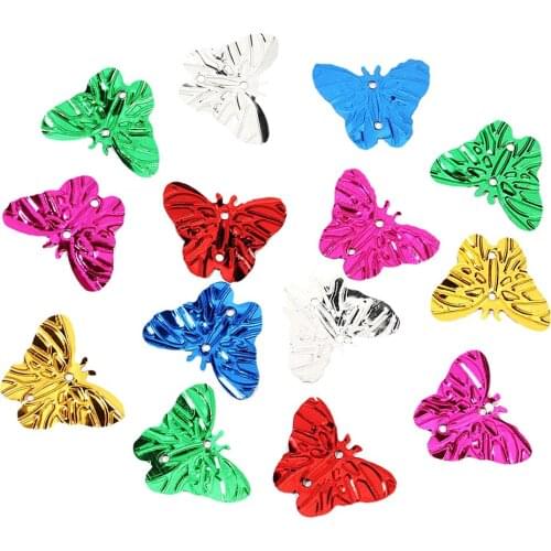 Fityle 500pcs Assorted Butterfly Shape 2 Holes Sequins Sewing Embellishment Confetti