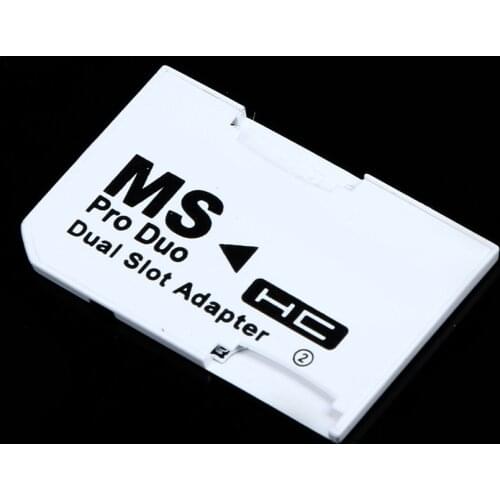 Dual Slot Memory Card Adapter 2 Micro SD HC Cards Converter Micro SD TF to Memory Stick MS Pro Duo for PSP Card 2 Slot Adapter