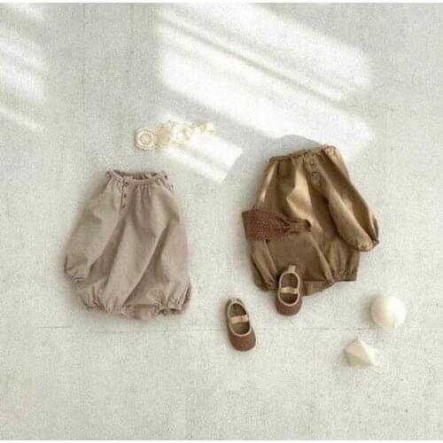 2021 new boys girls rompers cotton linen full sleeve autumn babys jumpsuit