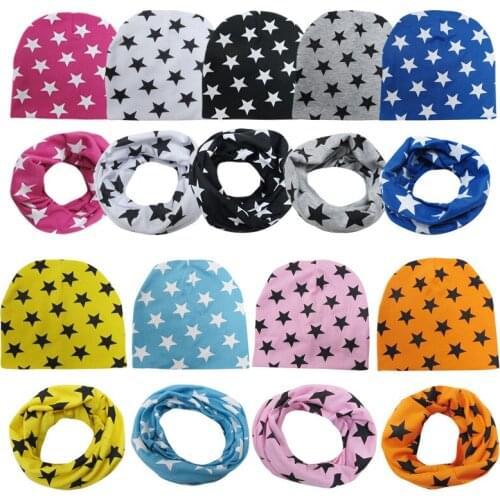 2 Pcs Baby Beanie Hat Scarf Set New Autumn Winter Cotton Children Hats Kids Girls Boys Beanies Caps Toddler Cap Scarf Kids Hats