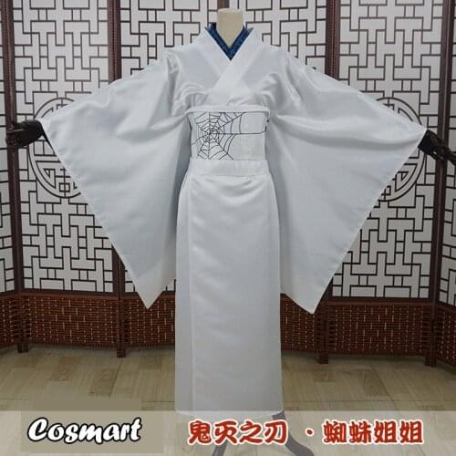 Anime Demon Slayer Kimetsu no Yaiba Spider Hill Ruis Sister Ghost Cosplay Costume Battle Suit Kimono Uniform Halloween Outfit F