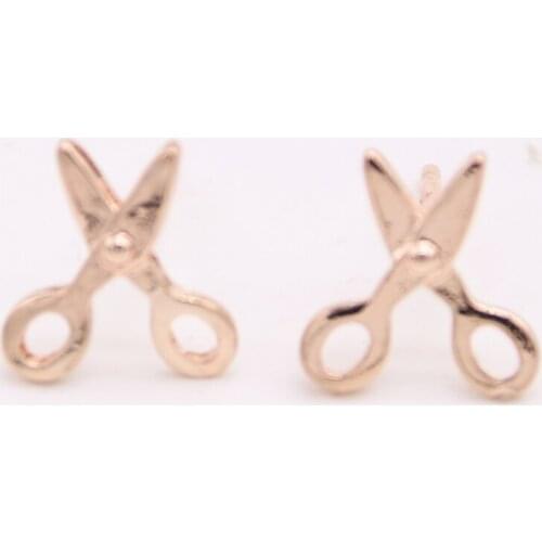 Trendy multicolor earrings stud Scissors shape earrings stud