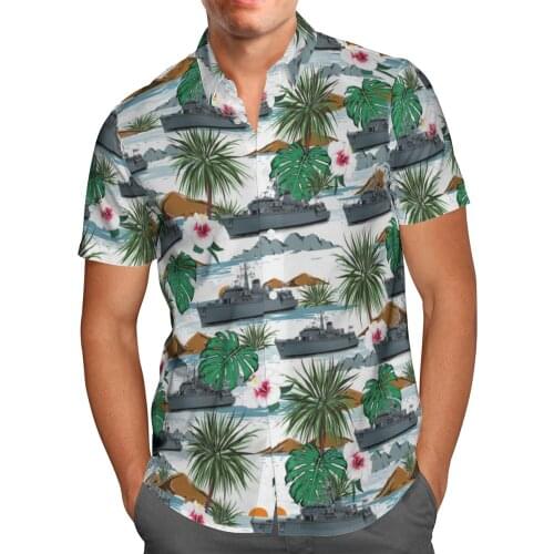 Warship 3D Beach Hawaiian 2021 Summer Mens Shirt Short Sleeve Shirt Streetwear Oversized 5XL Camisa Social Chemise Homme-566