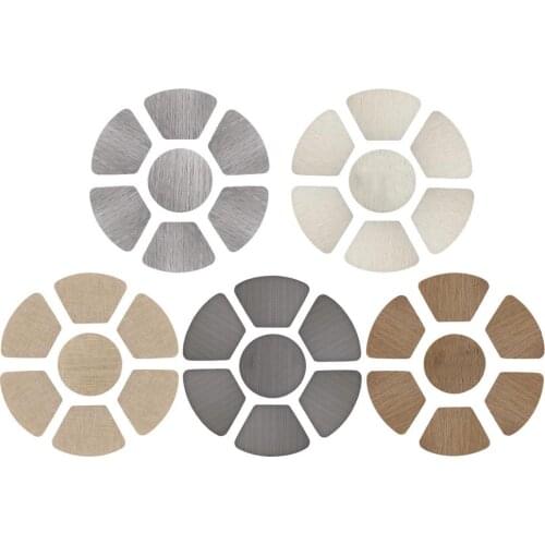 Round PVC Wedge Placemats Set Heat Resistant Non-Slip Place Mat Bowl Pads Drink Cup Coasters For Dining Table Kitchen Decoration