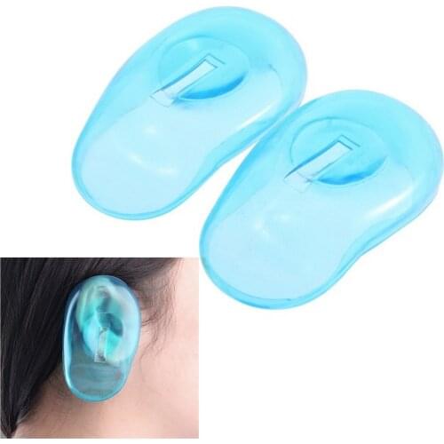 2pcs Earmuffs Salon Hair Dye Transparent Blue Silicone Ear Cover Shield Barber Shop Anti Staining Earmuffs Protect Ears from Dye