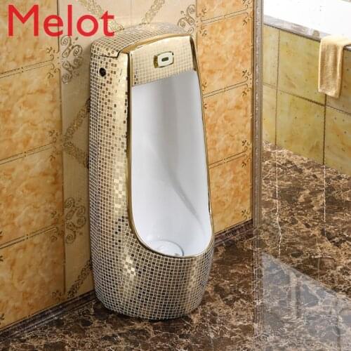Personality golden urinal household induction urinal wall-mounted mens creative urinal wall-mounted urinal urine pocket