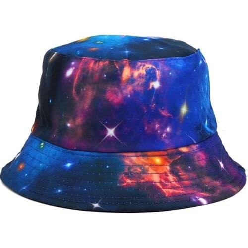 Ldslyjr Cotton Starry Sky Print Bucket Hat Fisherman Hat Outdoor Travel Hat Sun Cap Hats for Men and Women 363
