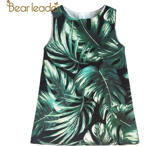 Bear Leader Girls Princess Dress New Brand Summer Kids Dresses Green Leaf Dress A-Line Costumes Teenager Children Vestidos 3 9Y