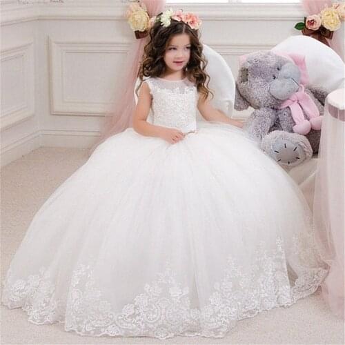 Flower Girl Dresses Princess Dress For Weddings First Communion Dress Special Occasion Pageant Dress With Bow