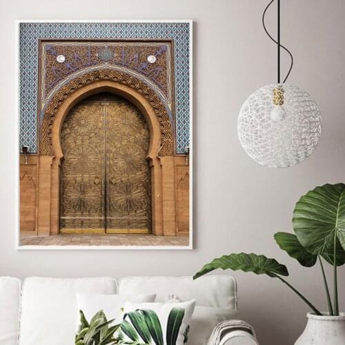 Modern Nordic Morocco Door Vintage Posters World Famous Architecture Art Pictures Printed Living Room Canvas Painting Home Decor