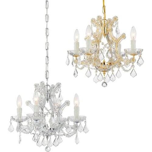 Vintage Glass Ceiling Chandelier LED Indoor Lighting Clear Crystal Pendant Hanging Lamp Mini Light Fixture for Bedroom Foyer