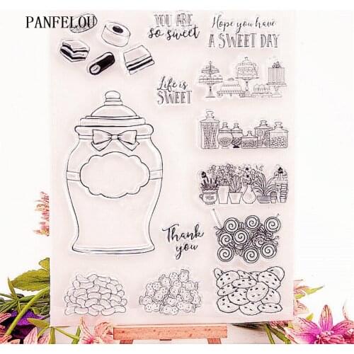 PANFELOU 15.5x21.5 candy jar Transparent Clear Silicone Stamp/Seal DIY scrapbooking album Halloween clear stamp sheets