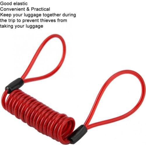 PVC Anti-theft Motorcycle Bicycle Disc Brake Lock Reminder Coil Cable Warning Rope Red Security Safety Spring Rope