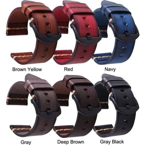 Whole Leather Watch Strap 22mm for Huawei Watch GT 2 2e 46mm 48mm Honor GS Pro Band for Galaxy Watch3 LTE 45mm Gear S3 Bracelet