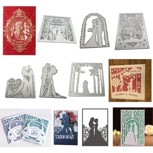 Romantic Couples Metal Cutting Dies Stencil Scrapbooking DIY Album Stamp Paper Card Embossing Decor Craft New for 2020