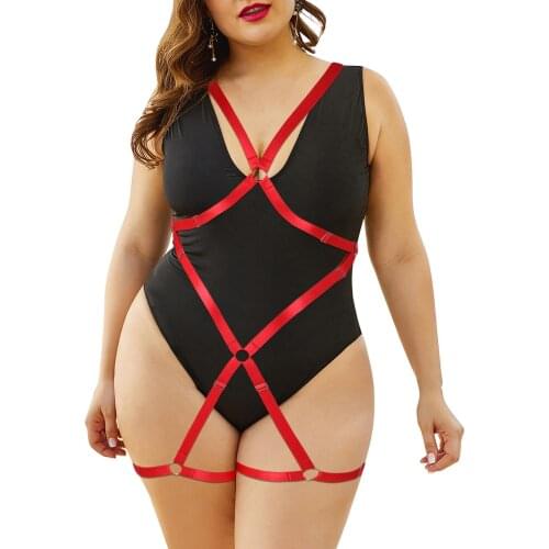 Goth Sexy Cross Hollow Harness Erotic Lingerie Leg Garter Belt Bondage Stockings Suspenders Bdsm Rope Plus Size Woman Underwear