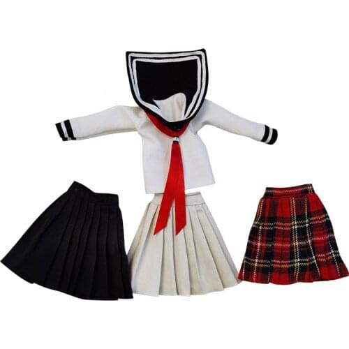 1/6 BJD Dolls School Uniforms for 30cm Dolls Clothes Pleated Skirt Sailor Suit Baby Dolls Outfits Accessories Girls Gifts Toys