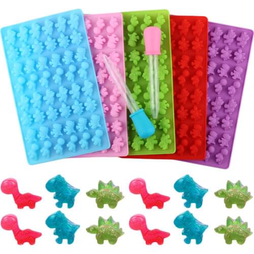 48 Cavity Dinosaur Silicone Gummy Candy Chocolate Mold Ice Cube Tray Molds Cupcake Baking Fondant Mould Cake Decorating Tools