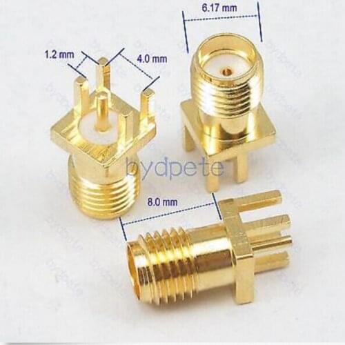 SMA female jack socket PCB Edge Mount Solder 0.62'' RF Connetor Adapter