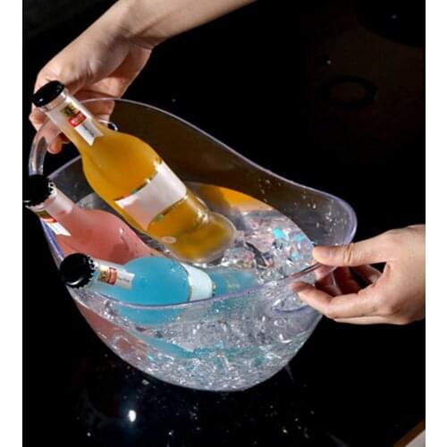 Wine Rack 4L Ice Bucket Champagne Ice Bucket Wine Champagne Beer Cooler Drink Transparent Wine Bottle Holder Bar/Home/Outdoor