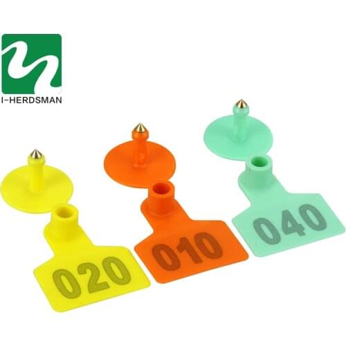 No.1-500 Livestock Cattle Pig Sheep ear tag Sign with the word Laser Typing Copper head earrings Farm animal identification card