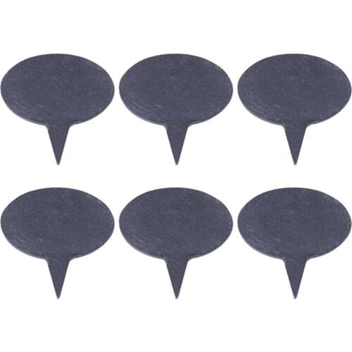 1 Bag 6pcs Slate Plant Fruit Tree Labels Cheese Cake Dessert Toppers Slate Plant Fruit Tree Label Slate Cake Cheese Insert Card