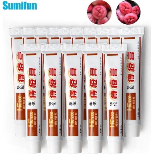 15Pcs Sumifun Hemorrhoids Ointment Internal and External Anal Fissure Cream Pain Reliving Chinese Herbs Medical Plasters