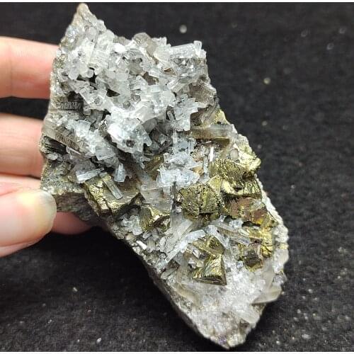 155.4gNatural columnar Aurora solution and brass mineral aura healing geology teaching home decoration collection accessories