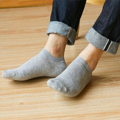 4pairs/lot Boat Socks Mens 100% Cotton Spring and Summer Thin Section Socks Solid Color Socks Invisible Socks