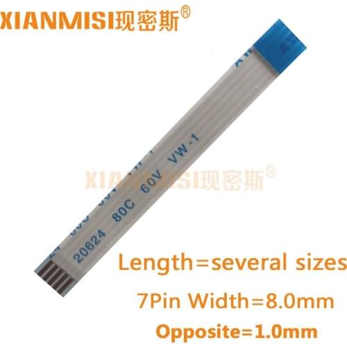 7Pin Flexible Flat Cable FFC Opposite Side 1.0mm Pitch AWM 20624 80C 60V Length 5cm 8cm 10cm 15cm 20cm 25cm 30cm 35cm 5PCS