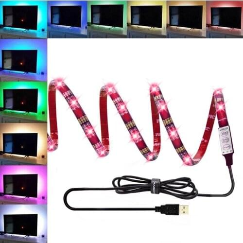 5050RGB 5V Lamp USB Mini Key Controller 1 meter 30 Lamp TV Background Lamp led light