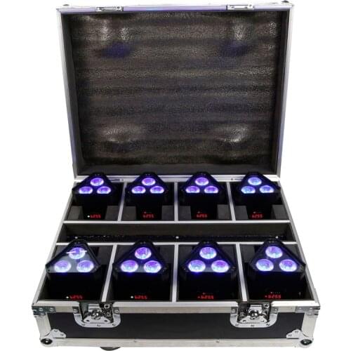 8in1 Charing Flight Case For Mini 3X18W 6in1 RGBAW UV Battery Powered Phone Control LED UPLIGHTING DMX STAGELIGHTING DJ CLUB