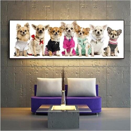 Diamond embroidery Chihuahua dog 5d diy diamond painting cross stitch full square round drill cute puppy home decorationZP-1413