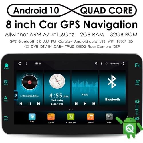 DSP 1din Android 8 INCH 4Core CAR Audio Radio Bluetooth 5.0 Car Stereo Universal Rotatable Screen Multimedia Player RDS GPS Wifi