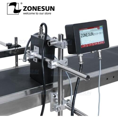 ZONESUN Automatic Inkjet Printer Intelligent Date Coding Printing Machine For QR Code Serial Number Carton Wire Food Cans