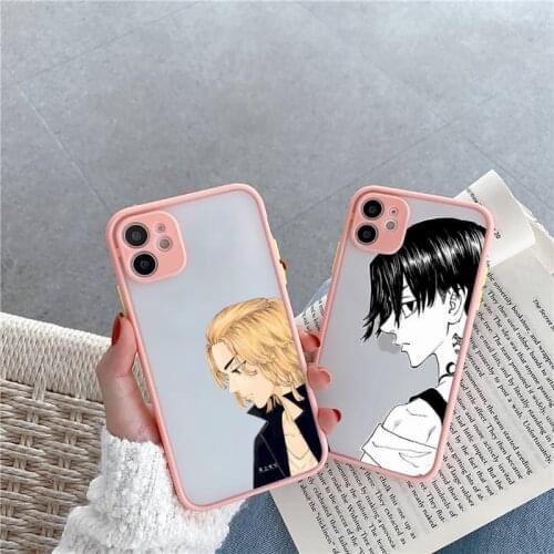 Tokyo Revengers Phone Case For iPhone 12 11 Mini Pro XR XS Max 7 8 Plus X Matte transparent Pink Back Cover