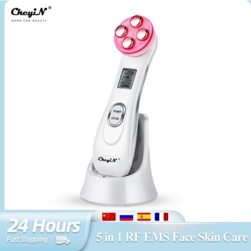 CkeyiN 5 in 1 RF EMS Radio Mesotherapy Frequency Import LED Digita Face Skin Tightening Firming Rejuvenation Remover Wrinkle