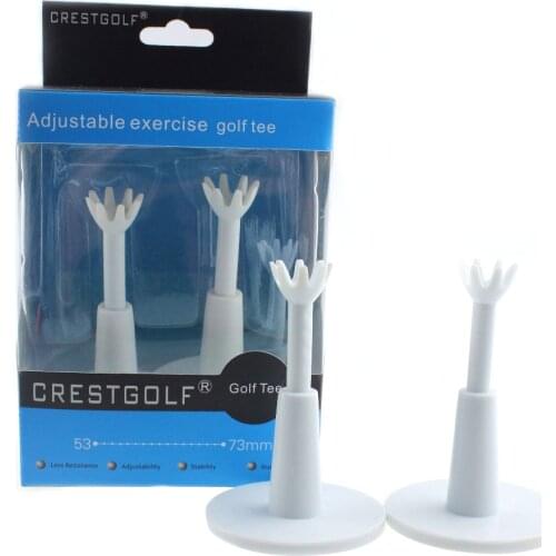CRESTGOLF 2pcs/pack Adjustable Range Tees White Plastic Golf Tees Golf Practice Tees Gift Golf Accessories