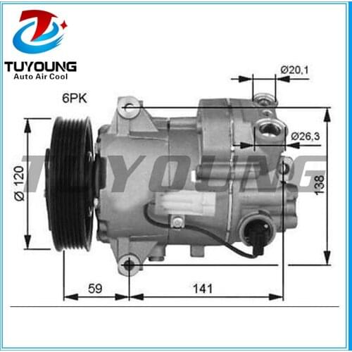 CVC auto parts ac compressor for Opel/Vauxhall Astra 6pk 13271268 13395695 1618063 1618424